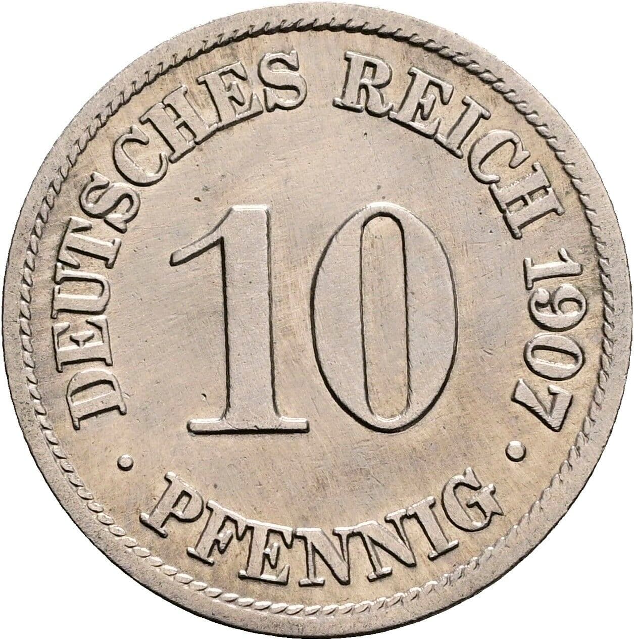 10 Pfennig 1907 A – Vorderseite