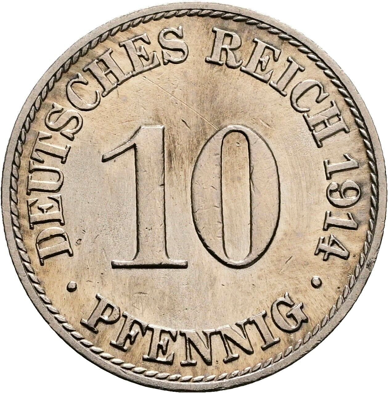 10 Pfennig 1914 A – Vorderseite