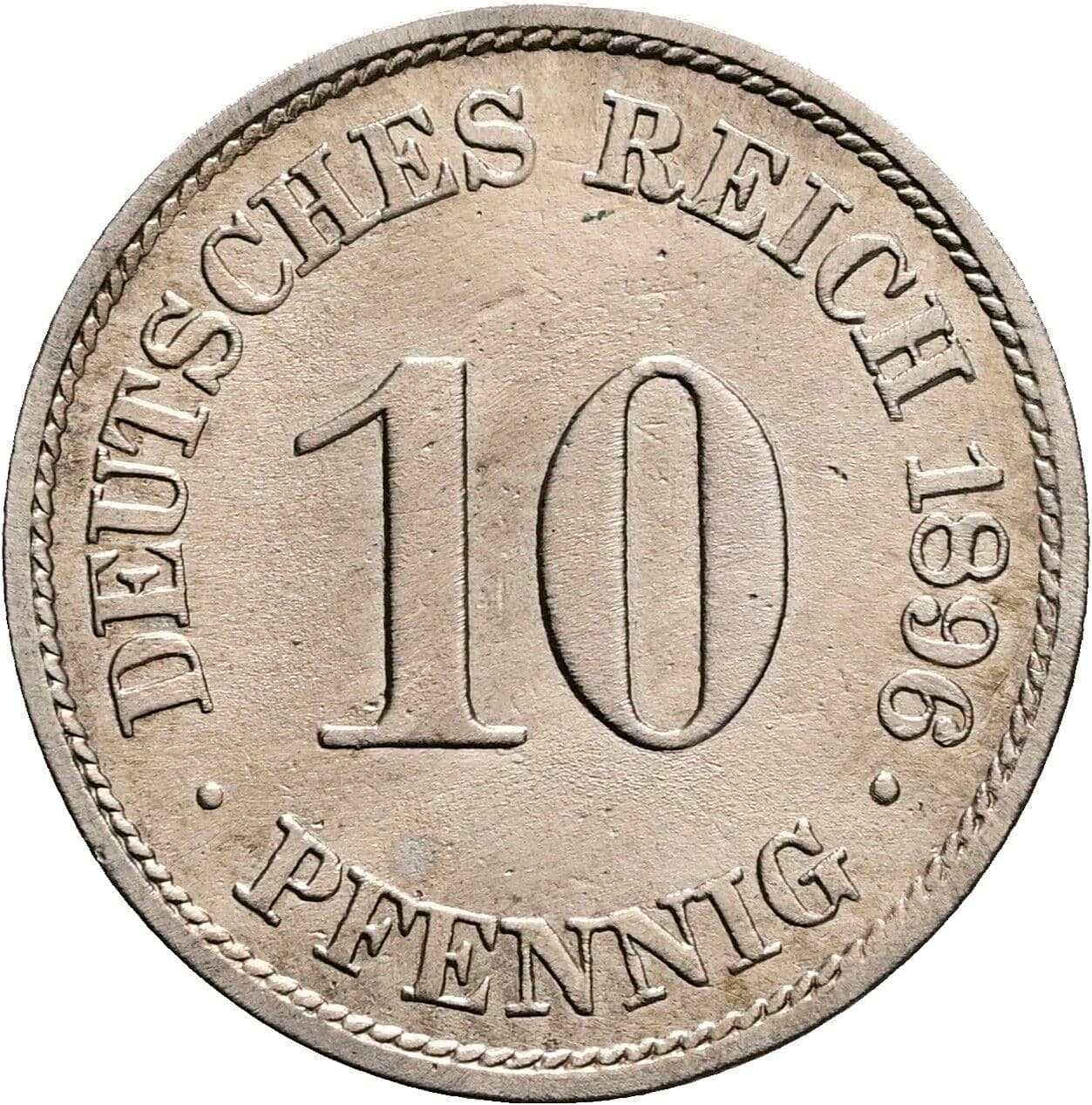 10 Pfennig 1896 A – Vorderseite