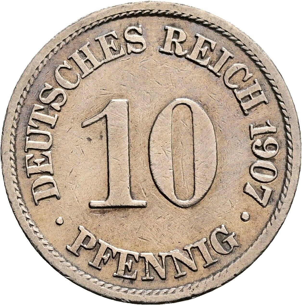 10 Pfennig 1907 A – Vorderseite