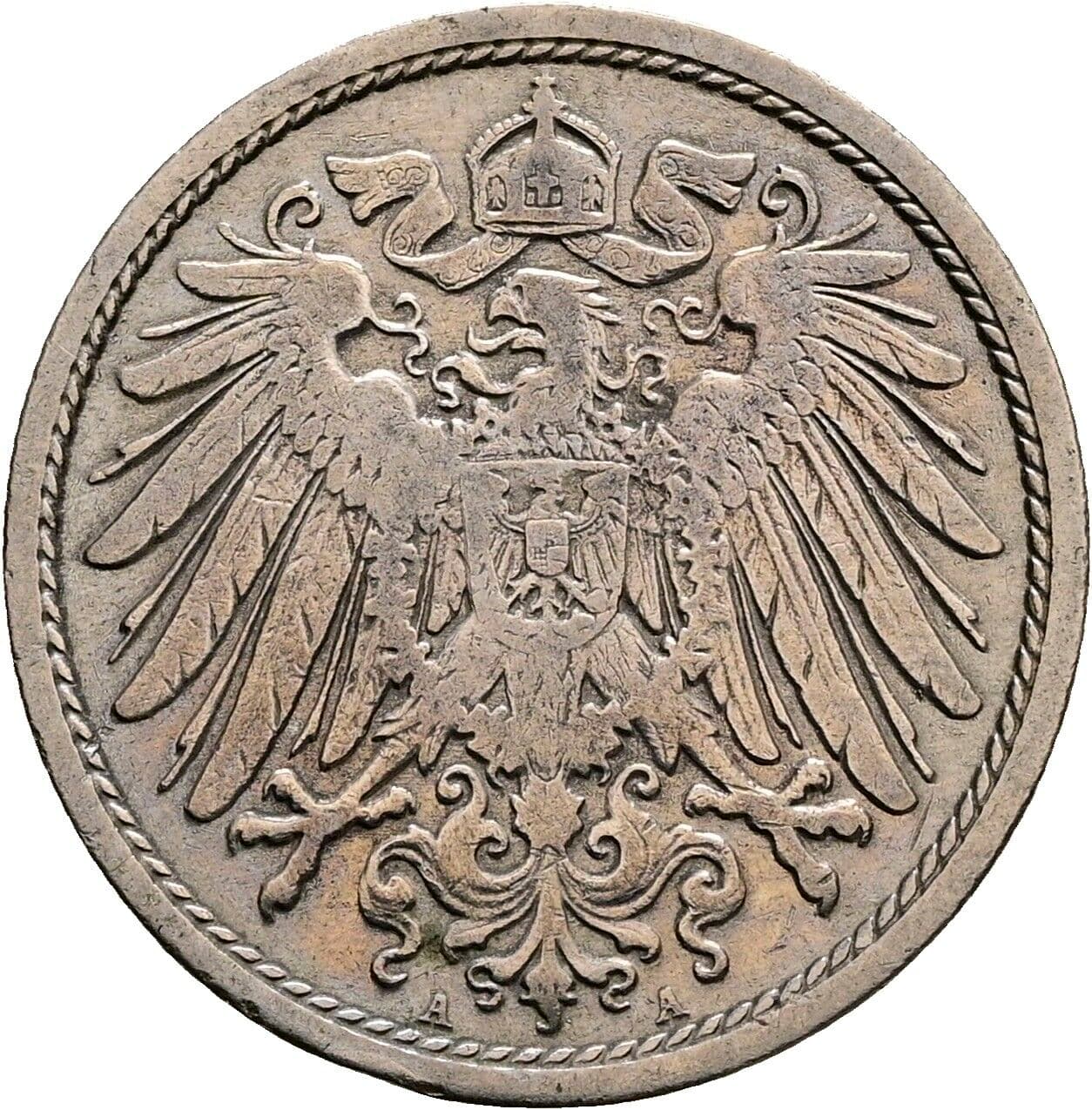 10 Pfennig 1907 A – Rückseite