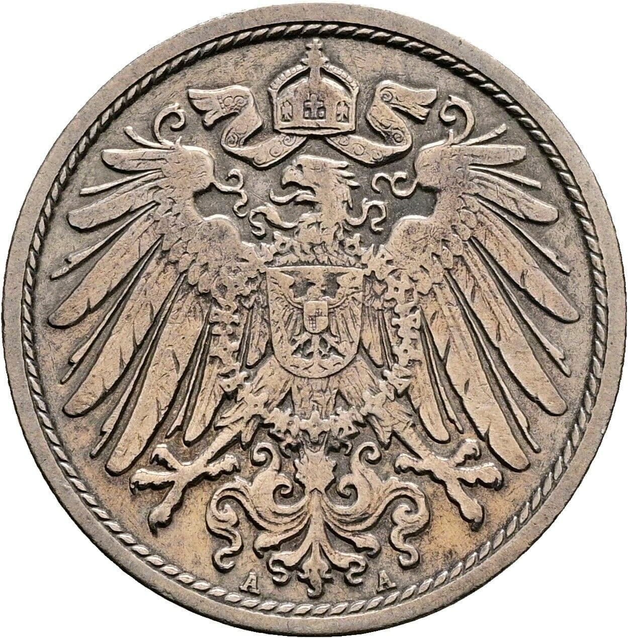 10 Pfennig 1907 A – Rückseite