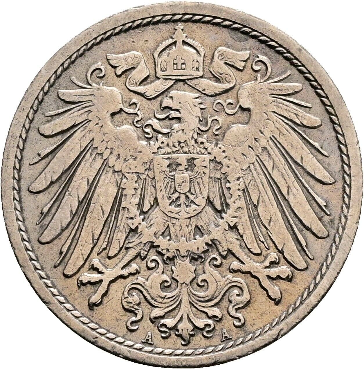 10 Pfennig 1907 A – Rückseite