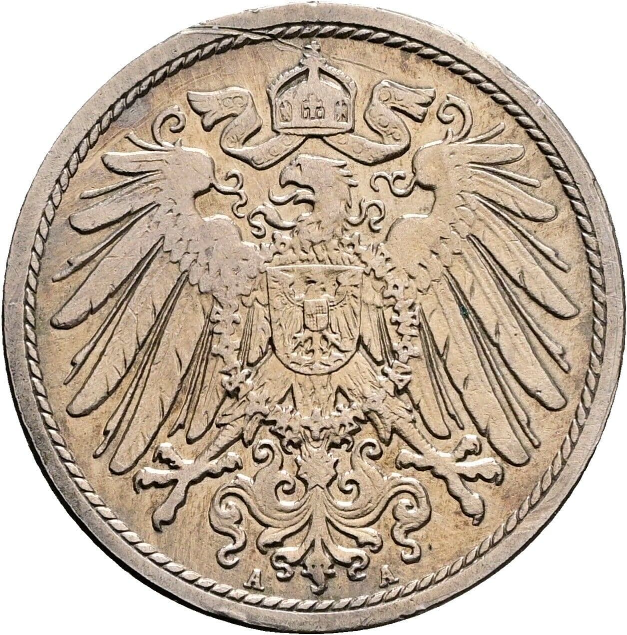 10 Pfennig 1907 A – Rückseite