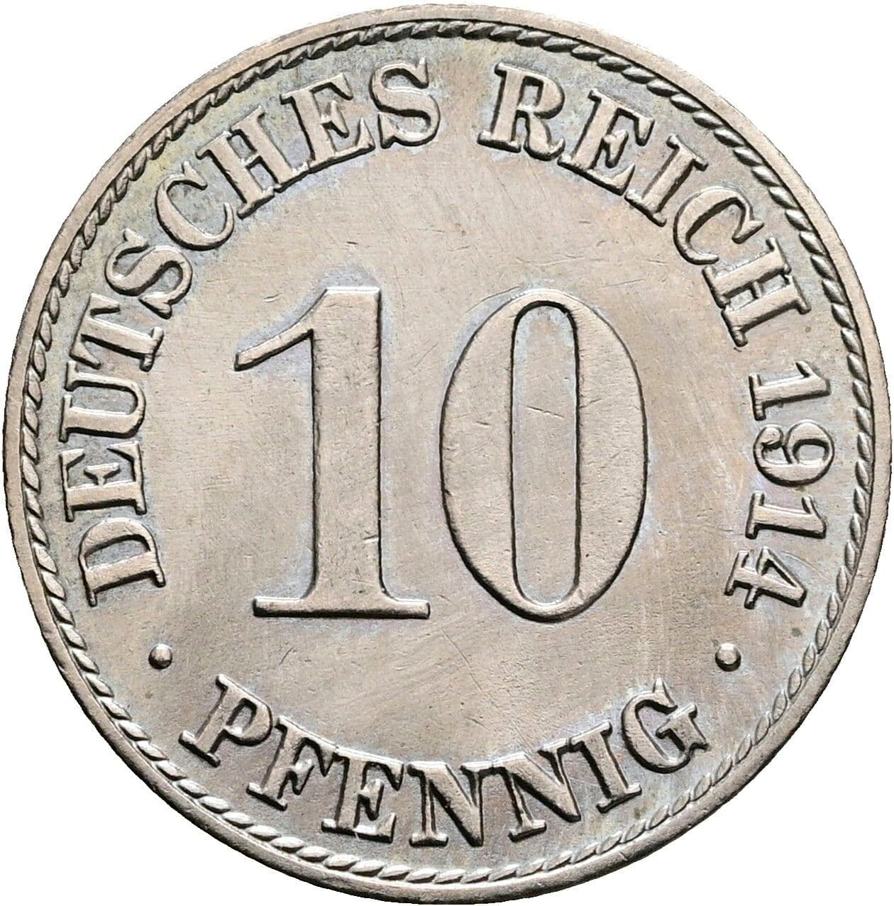 10 Pfennig 1914 A – Vorderseite