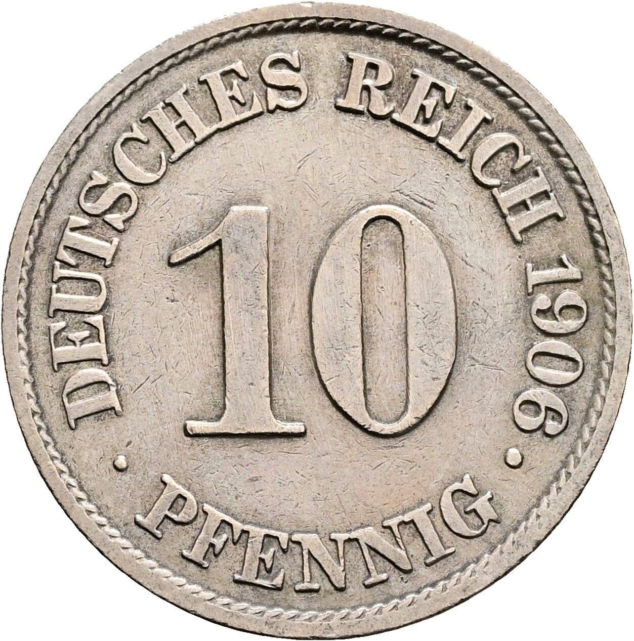 10 Pfennig 1906 A – Vorderseite