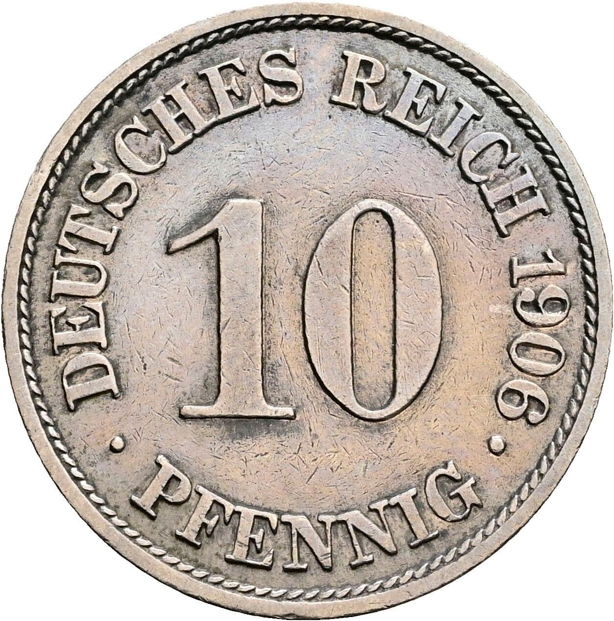 10 Pfennig 1906 A – Vorderseite