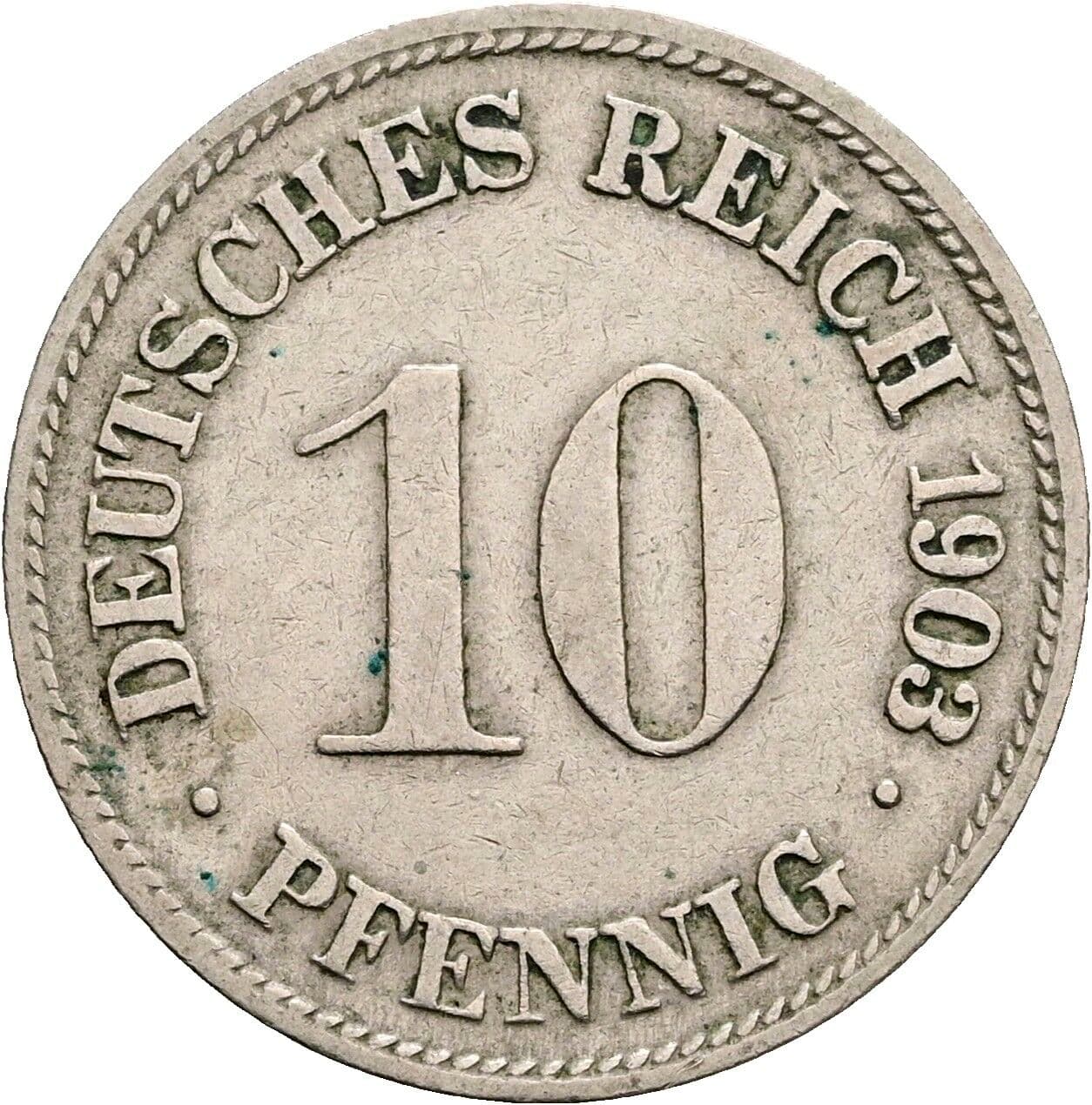 10 Pfennig 1903 D – Vorderseite