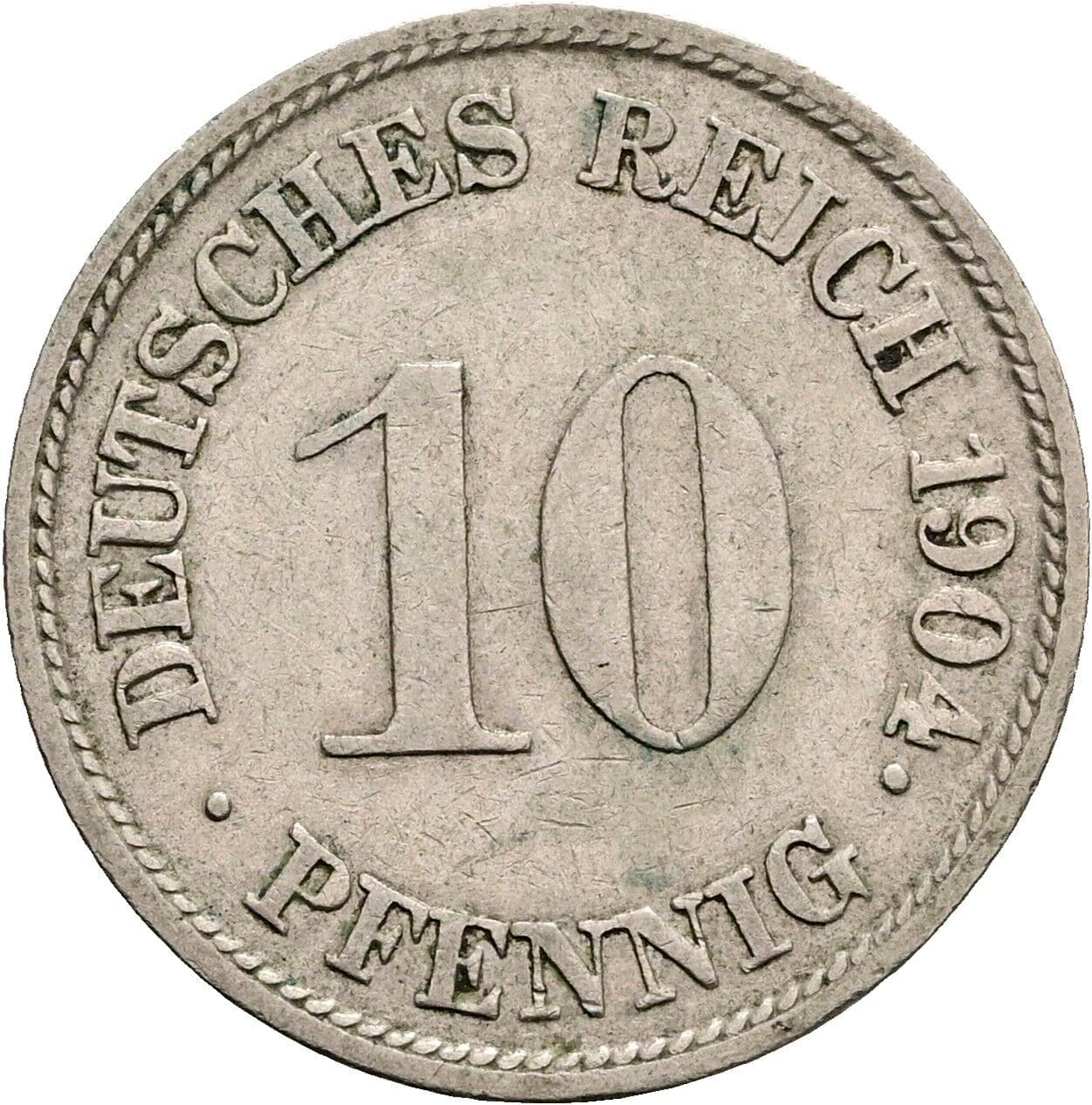 10 Pfennig 1904 G – Vorderseite