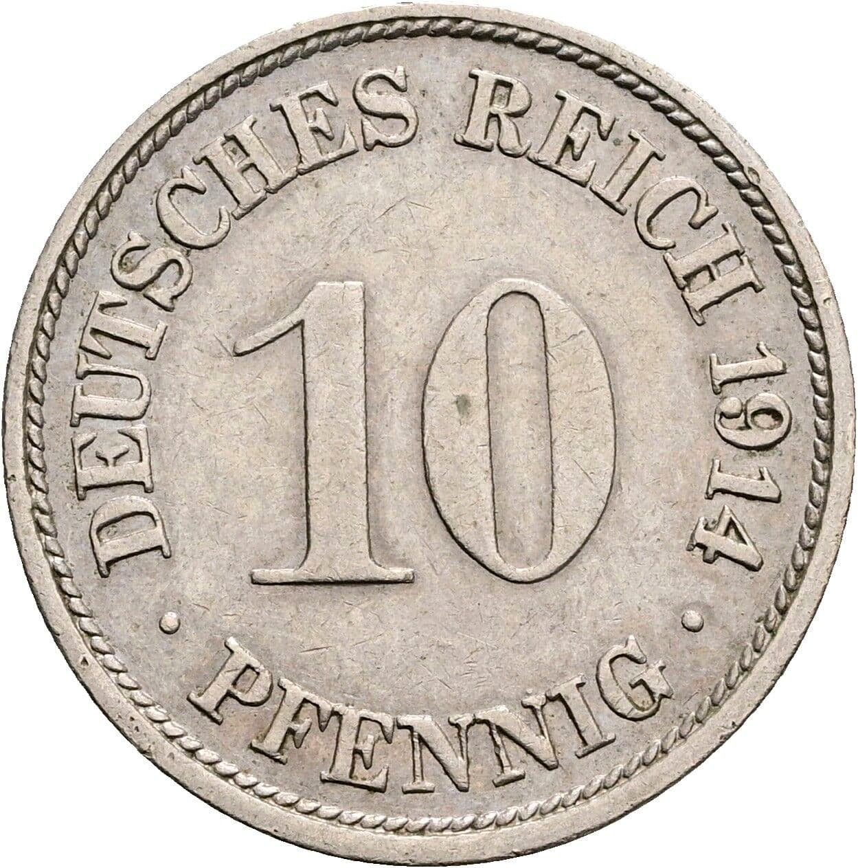 10 Pfennig 1914 F – Vorderseite