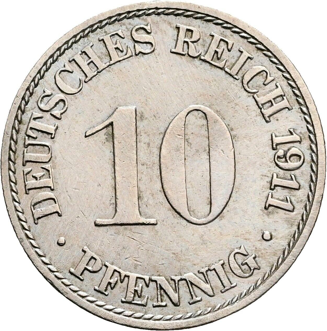 10 Pfennig 1911 A – Vorderseite