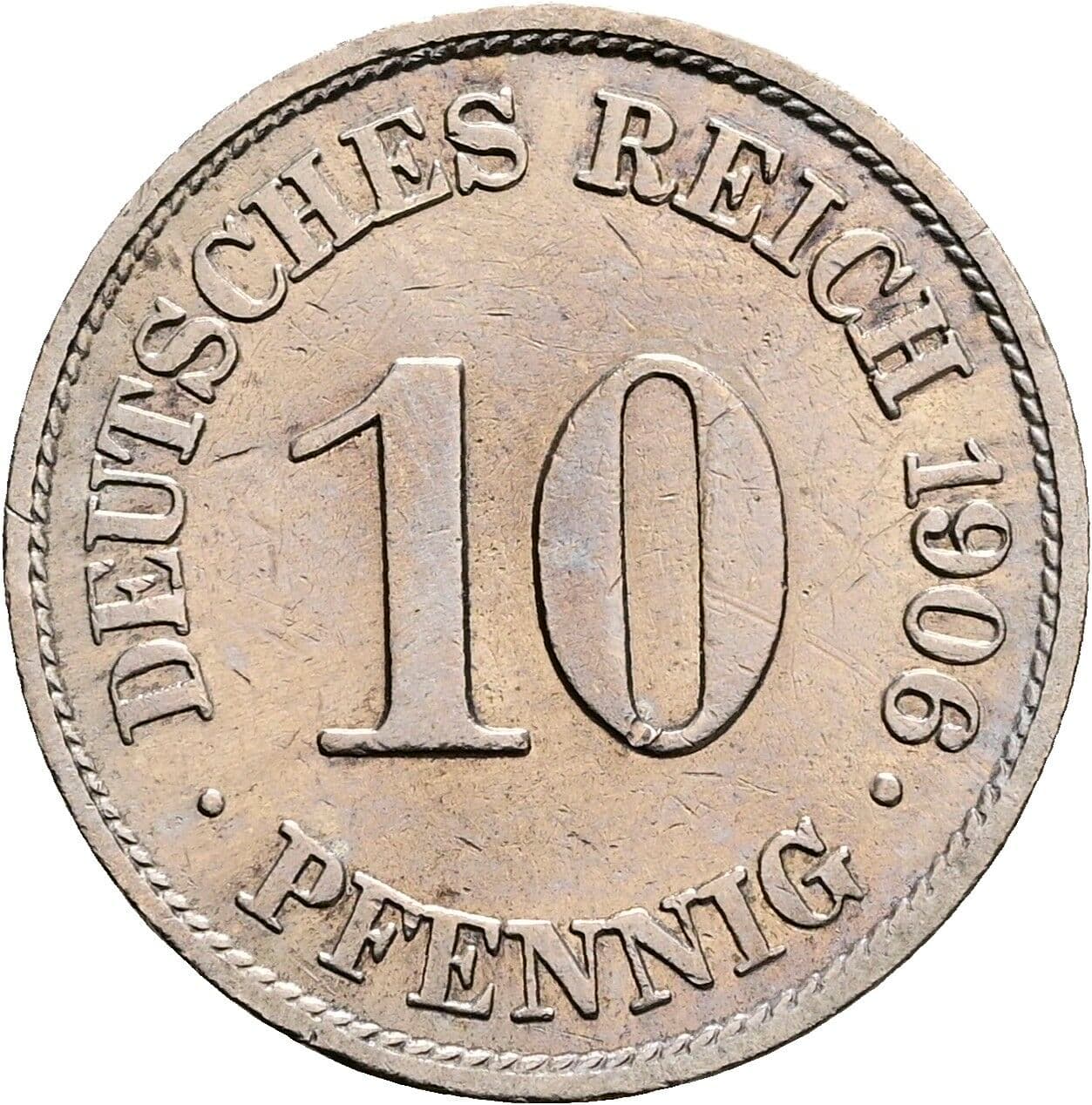 10 Pfennig 1906 A – Vorderseite
