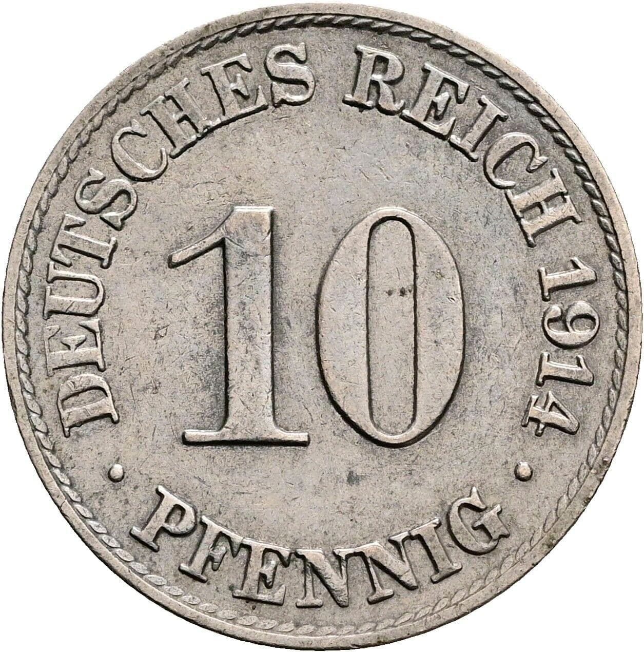 10 Pfennig 1914 A – Vorderseite