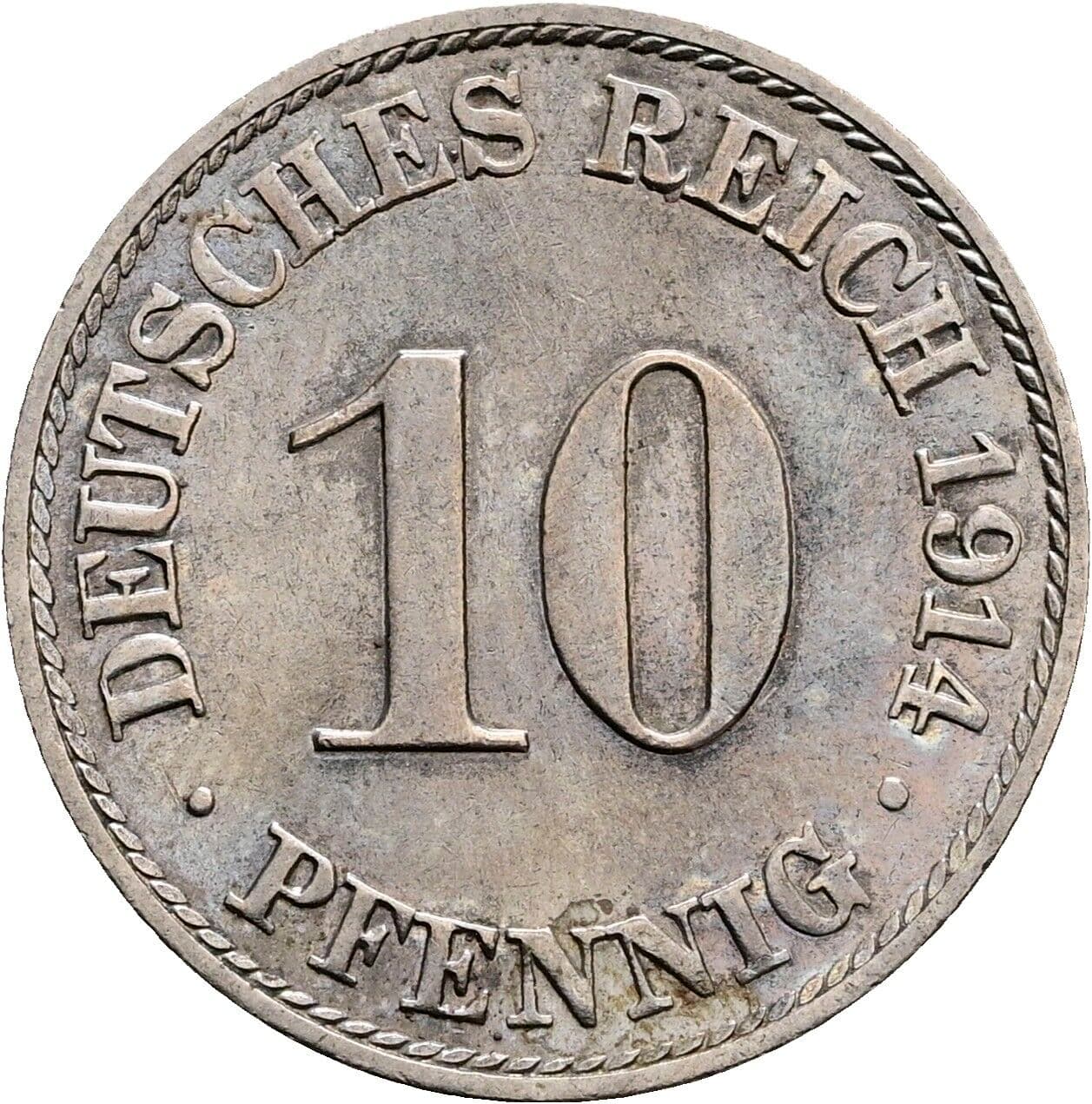 10 Pfennig 1914 A – Vorderseite