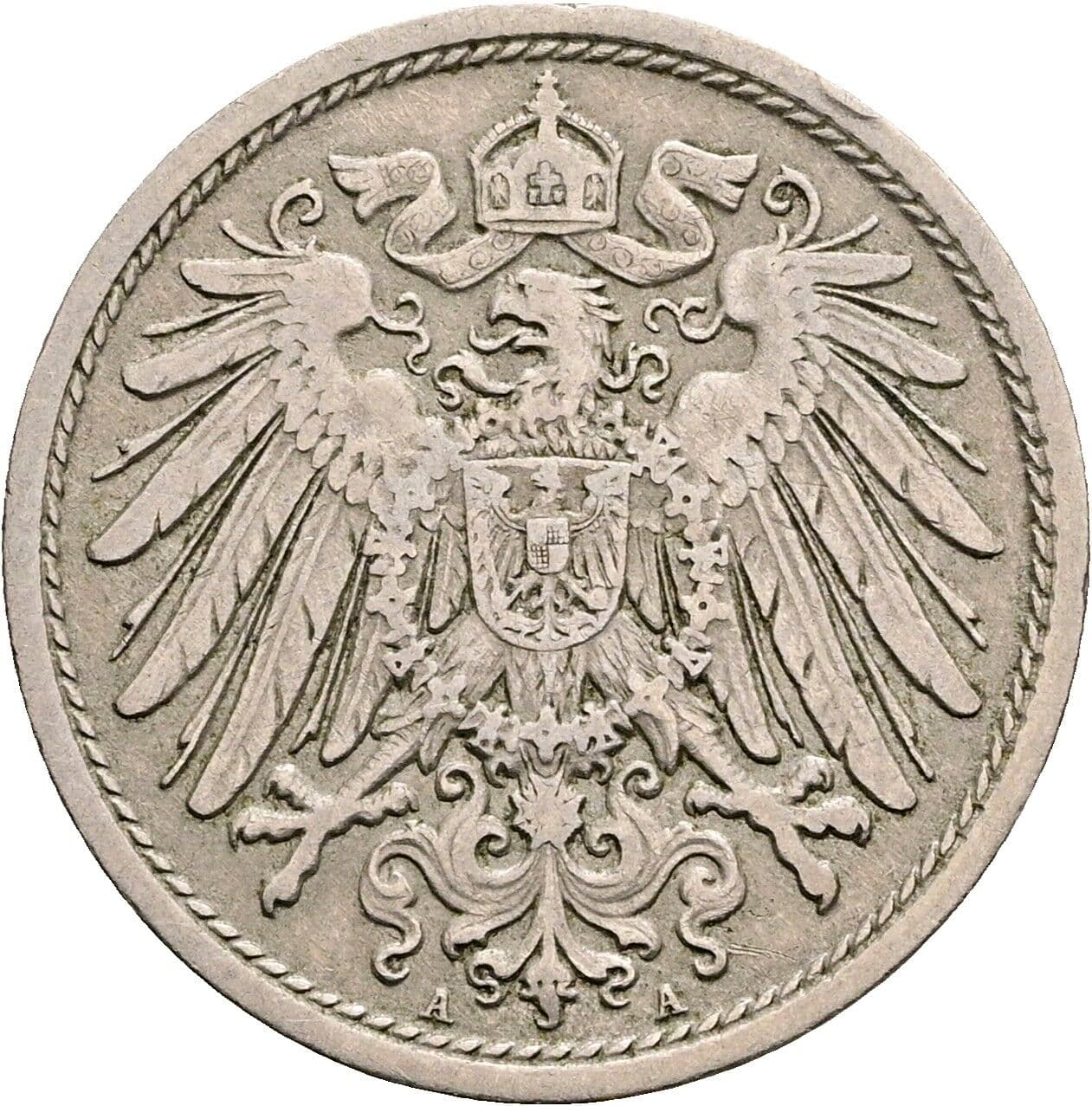 10 Pfennig 1909 A – Rückseite
