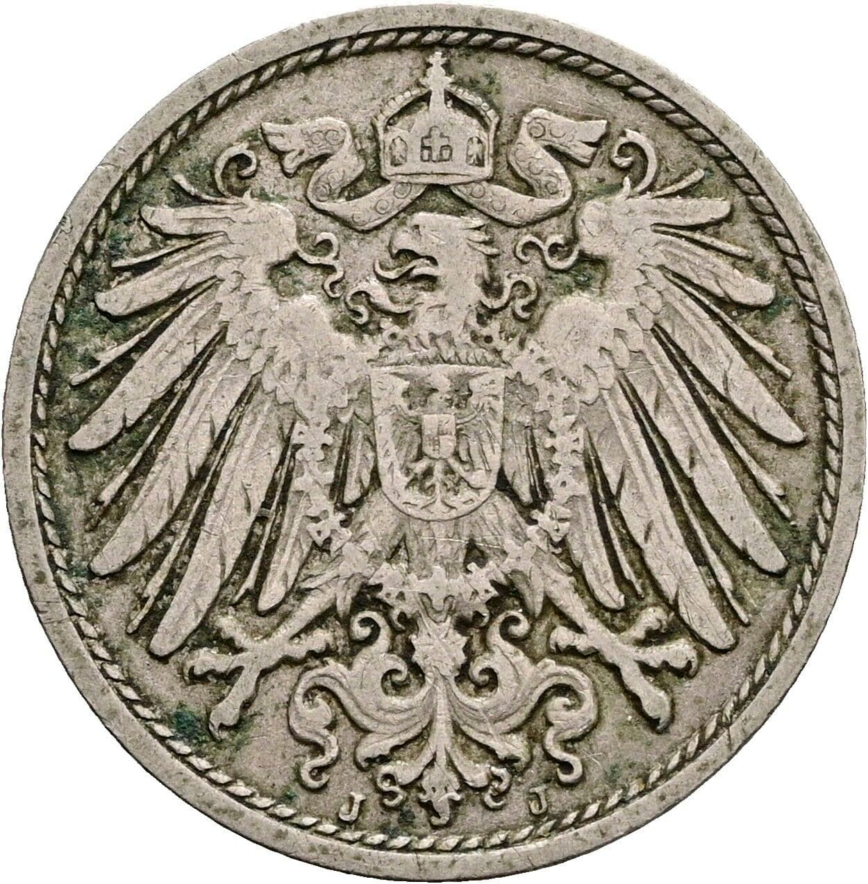 10 Pfennig 1906 J – Rückseite