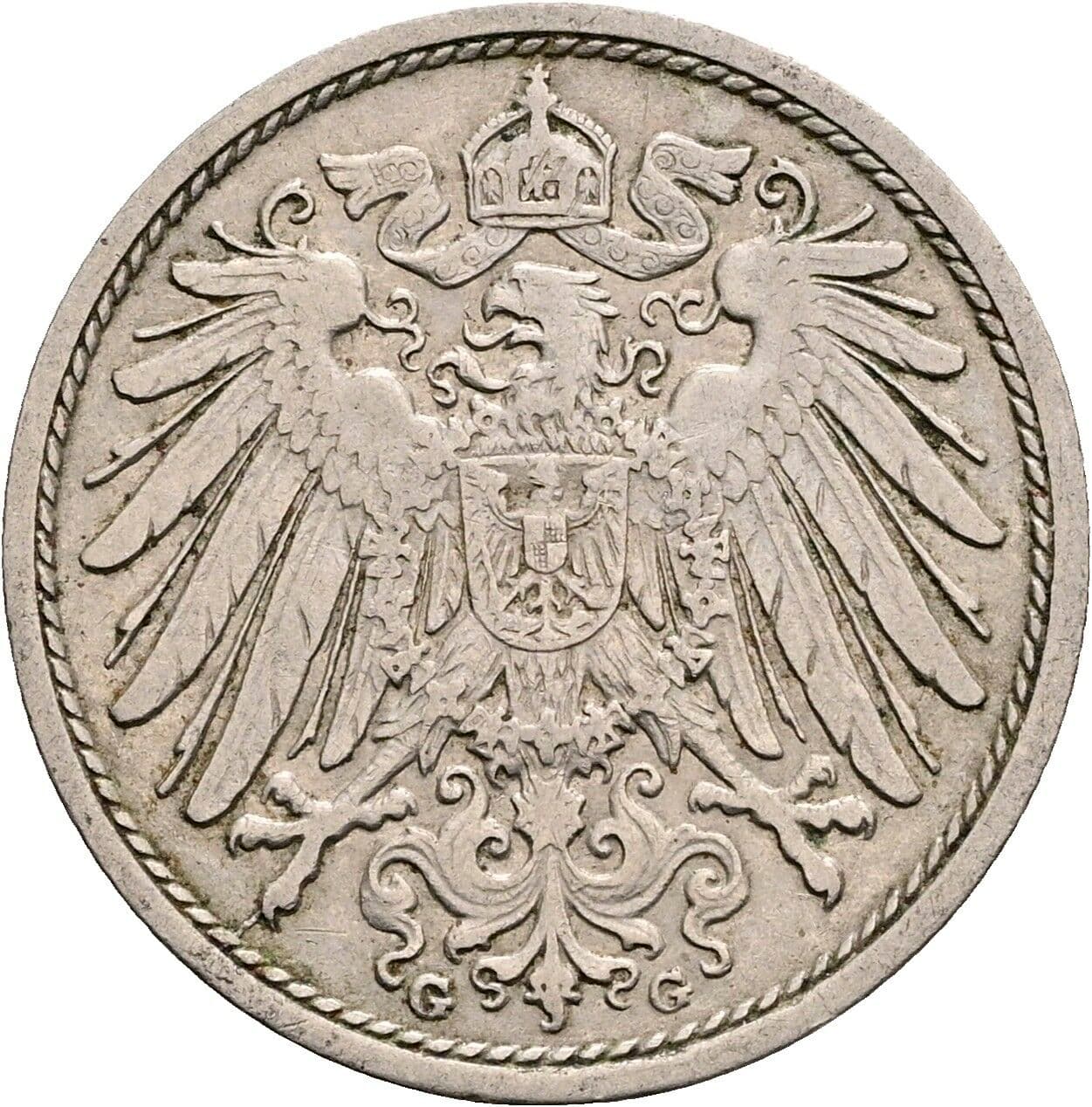 10 Pfennig 1909 G – Rückseite