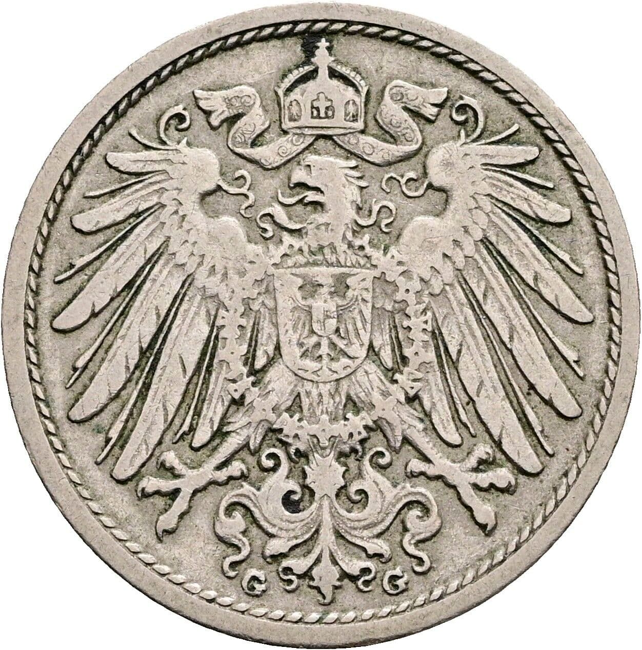 10 Pfennig 1907 G – Rückseite