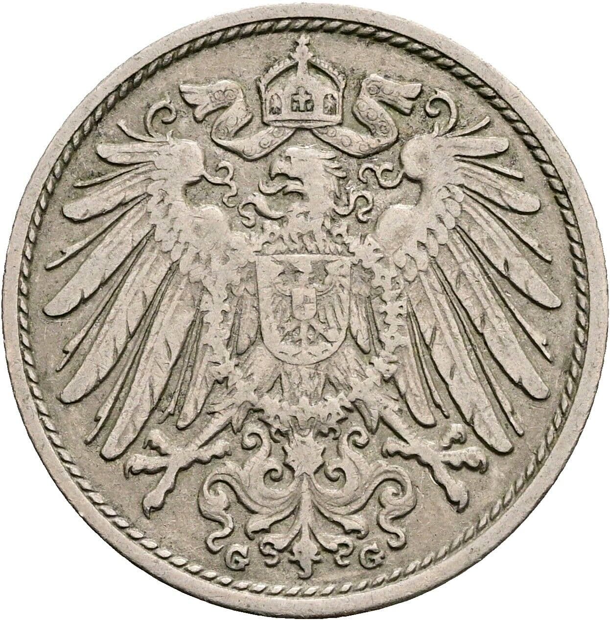 10 Pfennig 1907 G – Rückseite