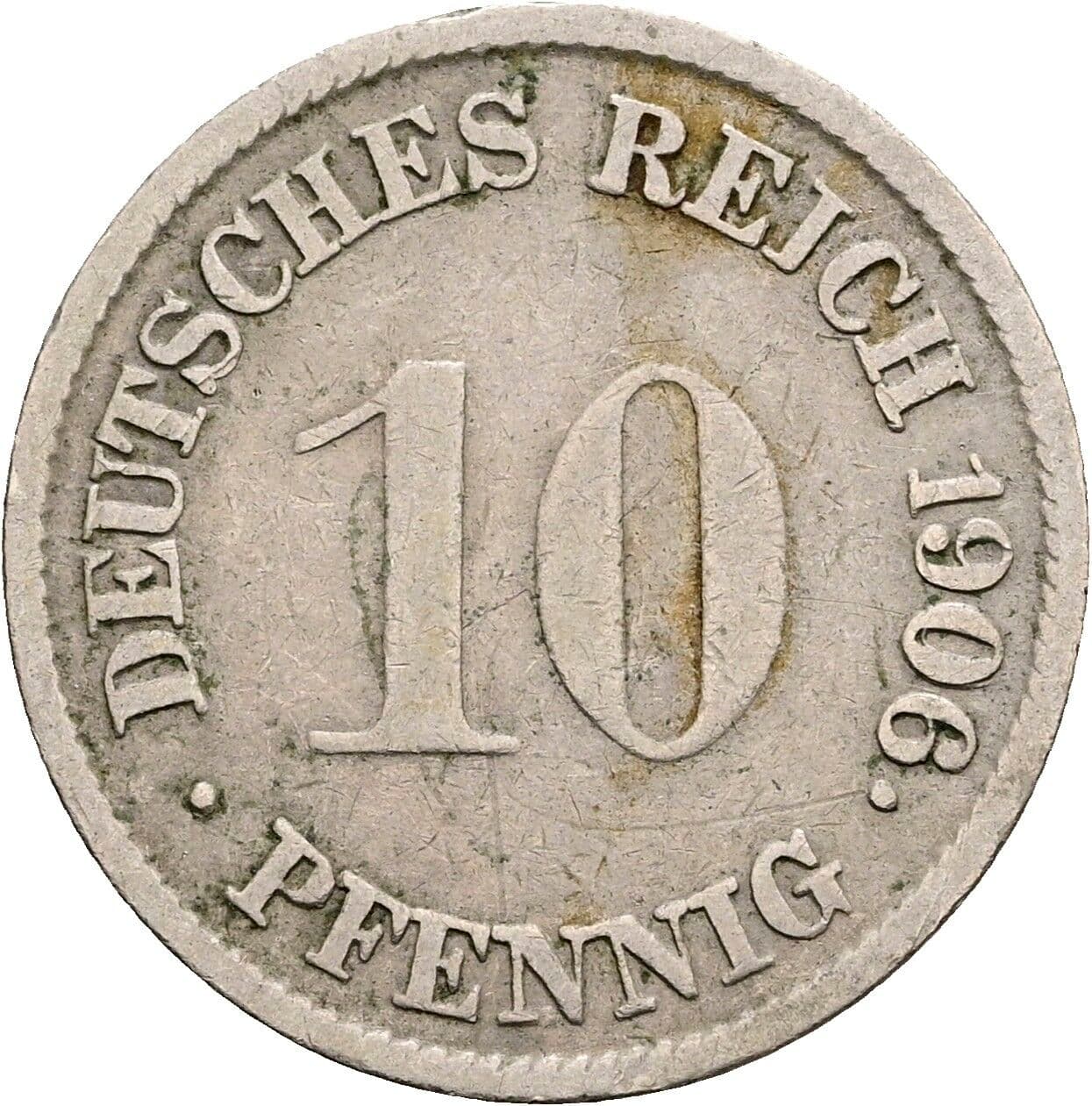 10 Pfennig 1906 G – Vorderseite