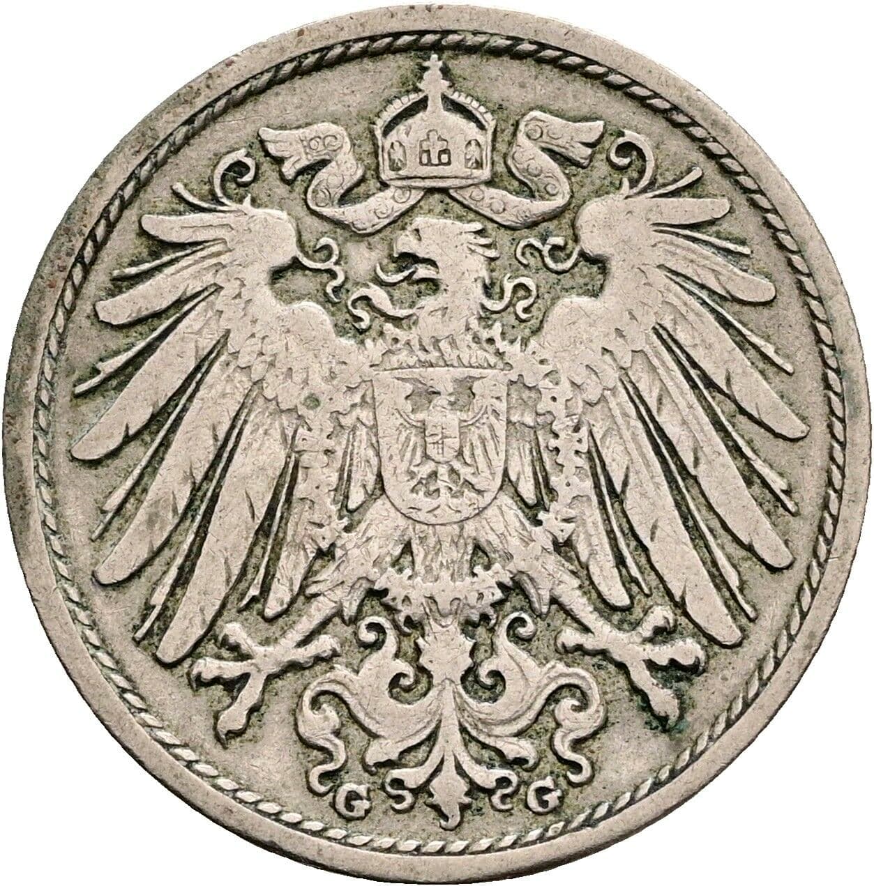 10 Pfennig 1901 G – Rückseite