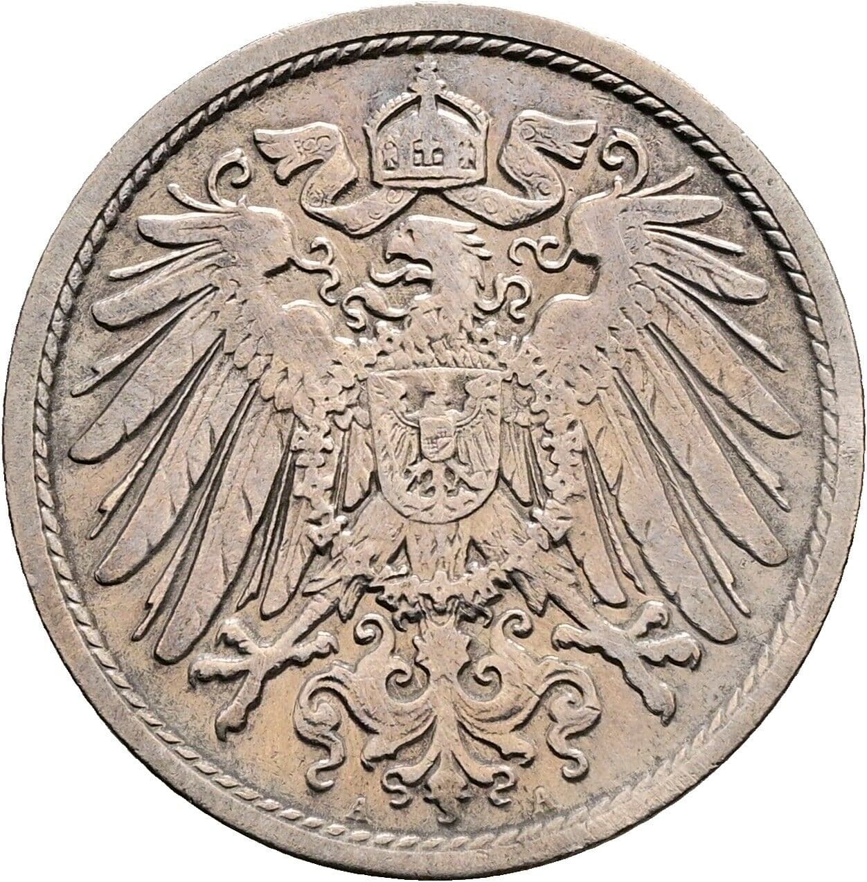 10 Pfennig 1907 A – Rückseite