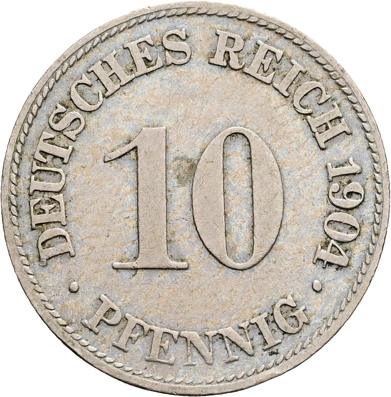 10 Pfennig 1904 D – Vorderseite