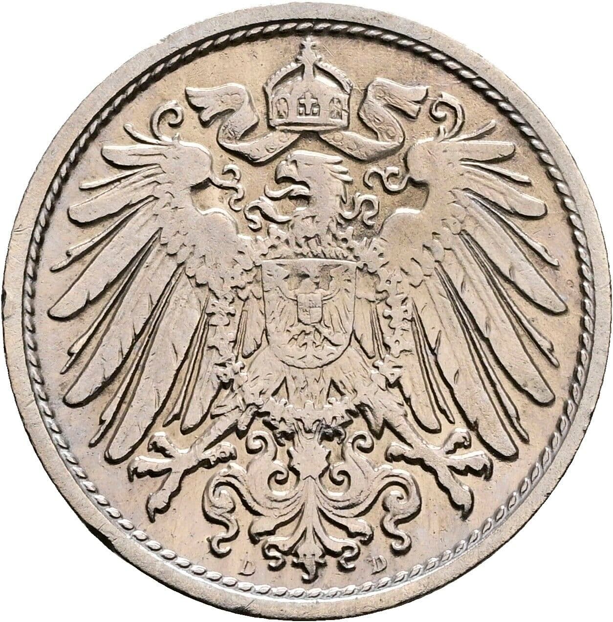 10 Pfennig 1907 D – Rückseite