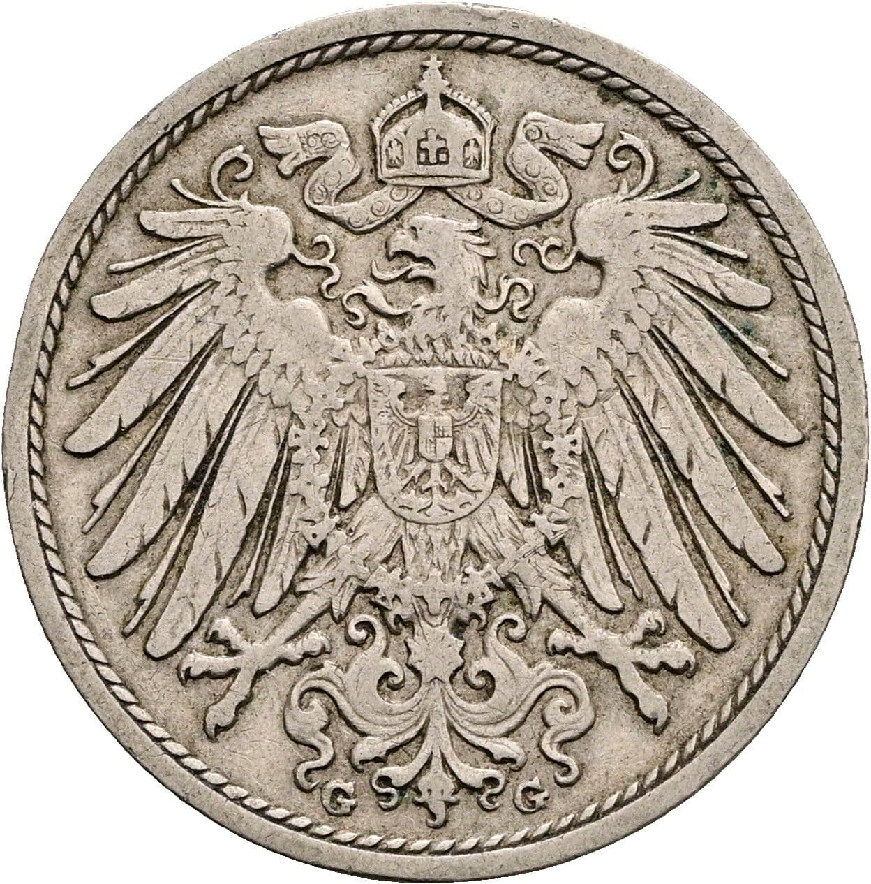 10 Pfennig 1909 G – Rückseite