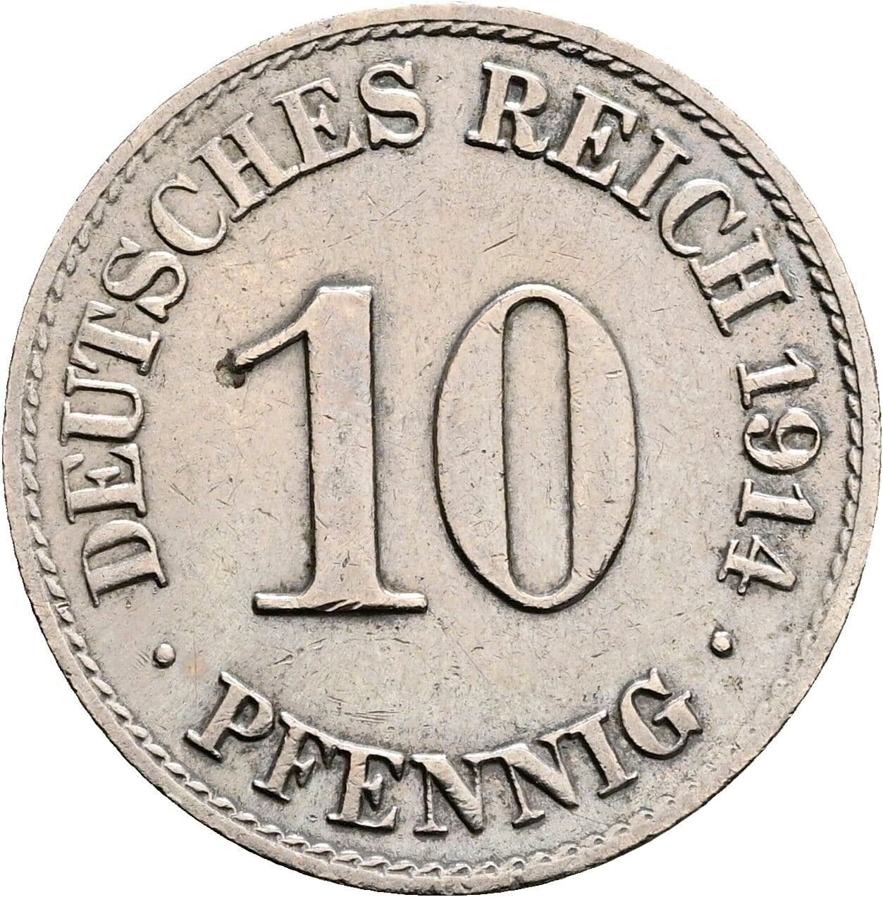 10 Pfennig 1914 A – Vorderseite