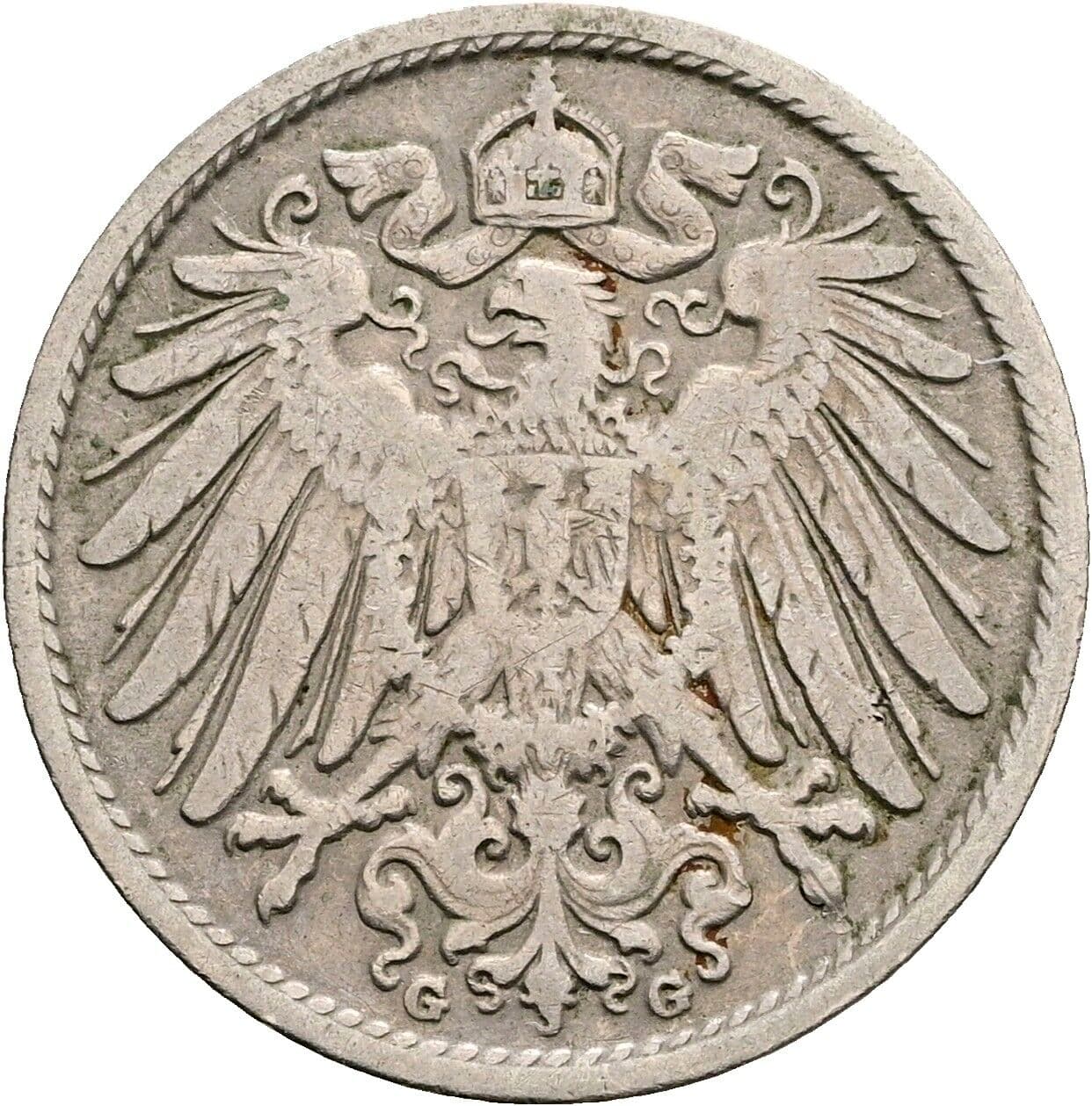 10 Pfennig 1906 G – Rückseite