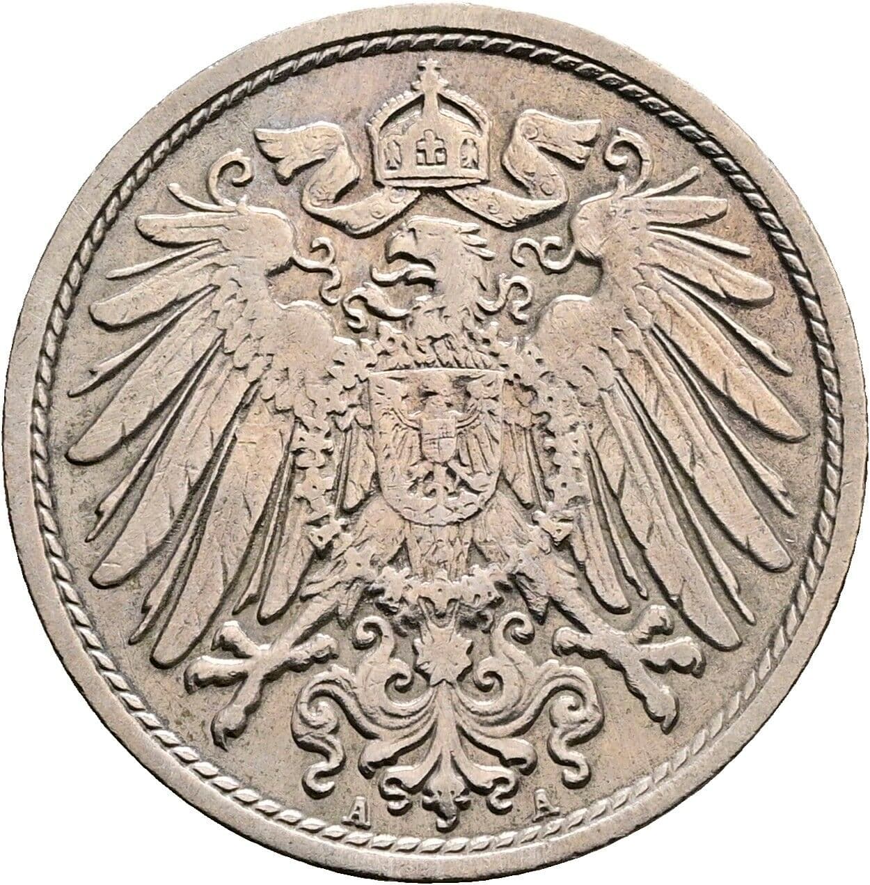10 Pfennig 1907 A – Rückseite