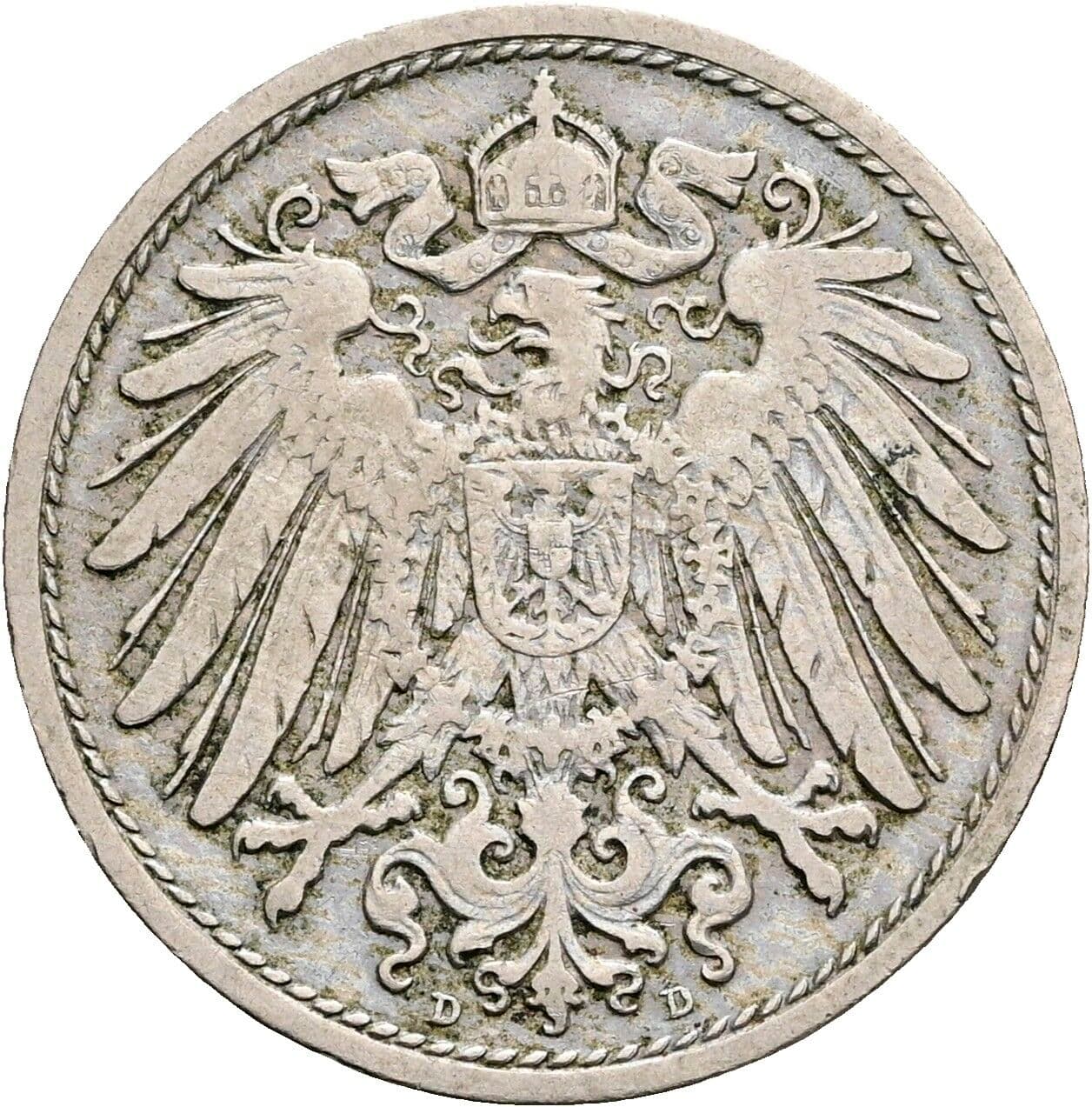 10 Pfennig 1904 D – Rückseite