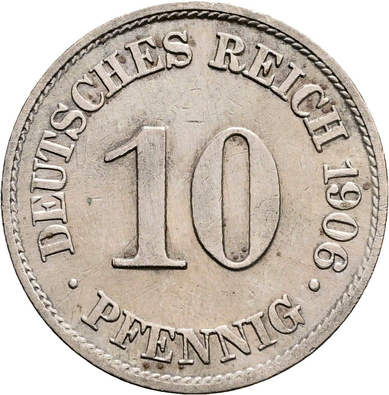 10 Pfennig 1906 A – Vorderseite