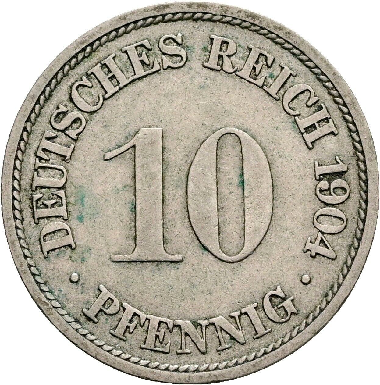 10 Pfennig 1904 F – Vorderseite