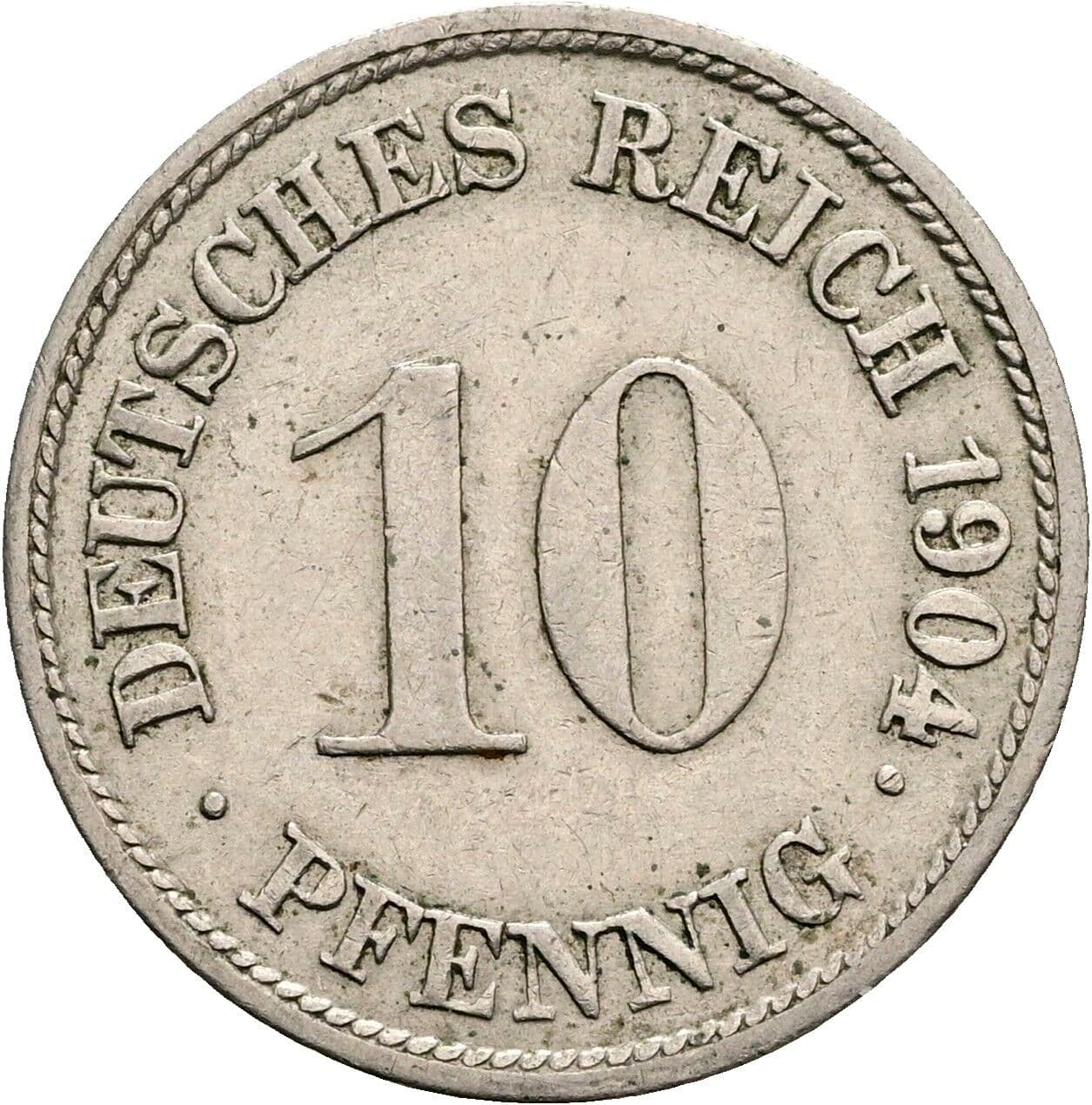 10 Pfennig 1904 G – Vorderseite