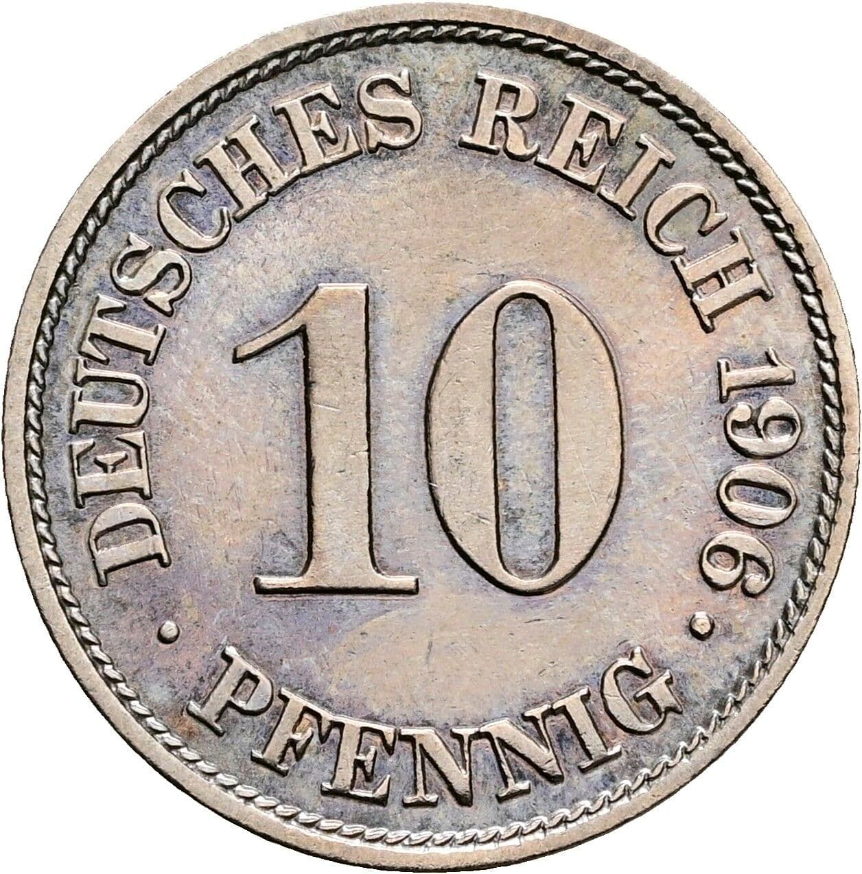 10 Pfennig 1906 A – Vorderseite