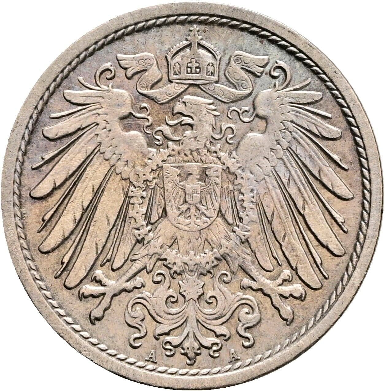 10 Pfennig 1908 A – Rückseite