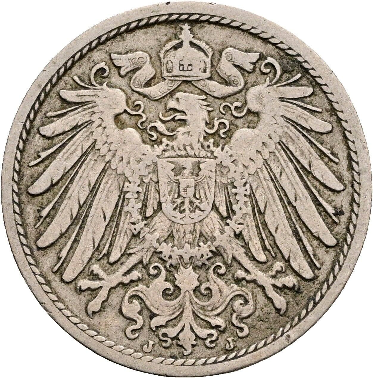 10 Pfennig 1905 J – Rückseite