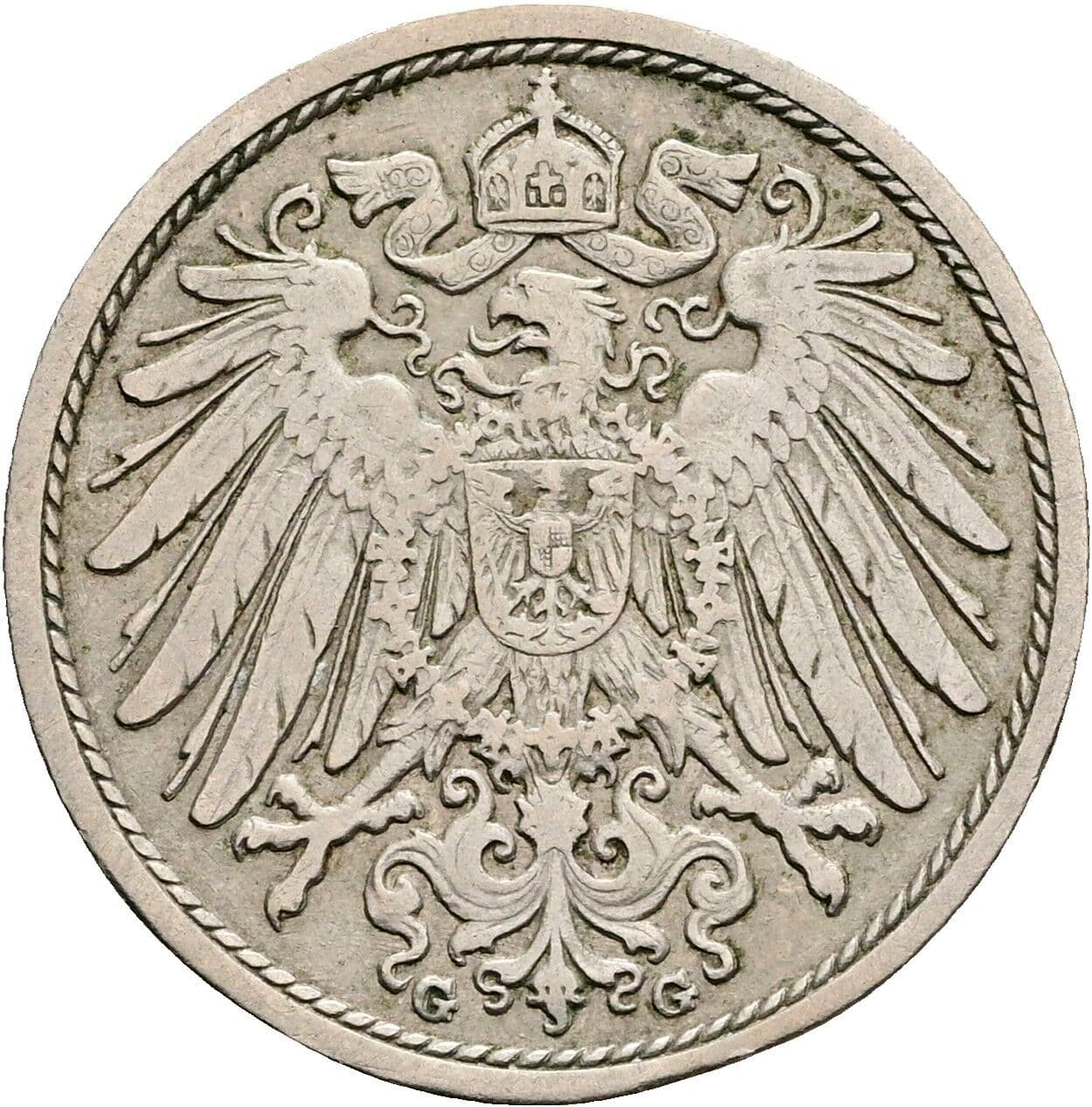 10 Pfennig 1909 G – Rückseite