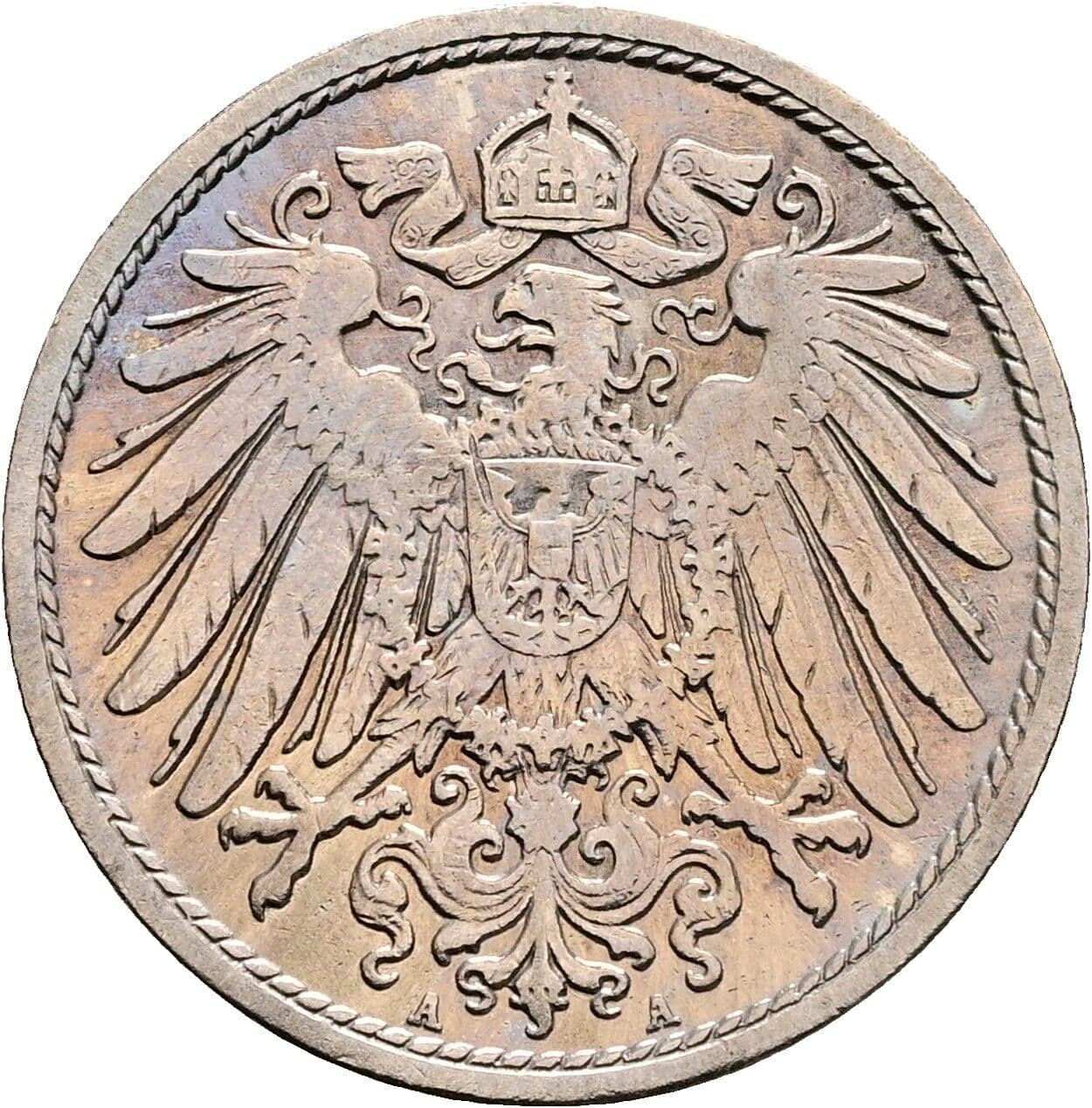 10 Pfennig 1909 A – Rückseite
