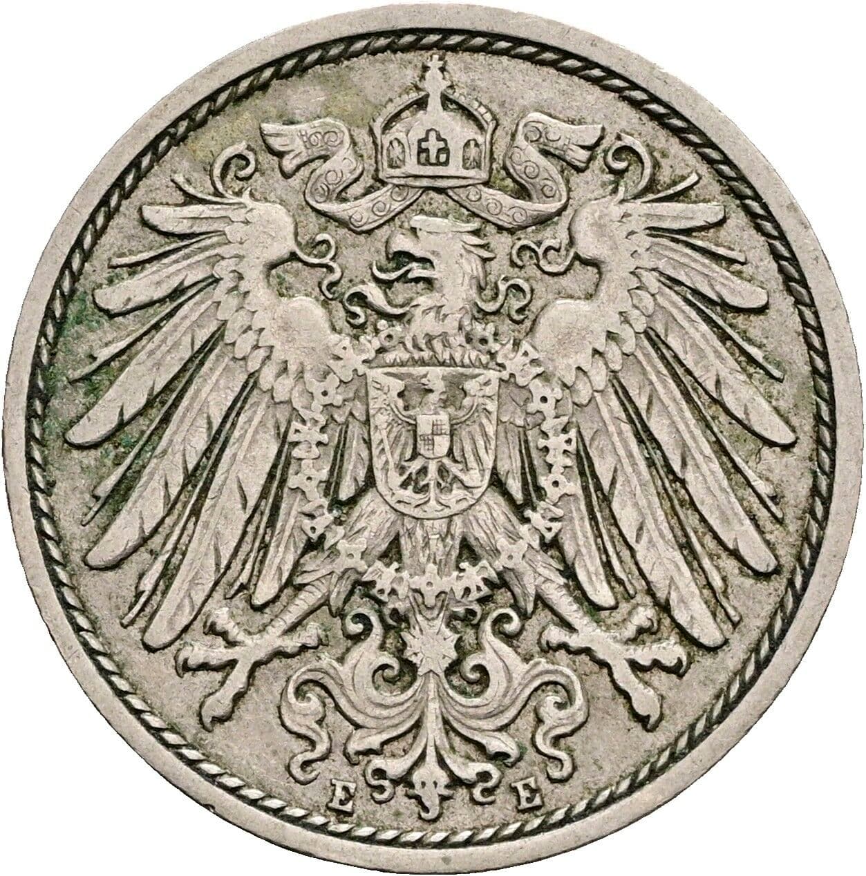 10 Pfennig 1909 E – Rückseite