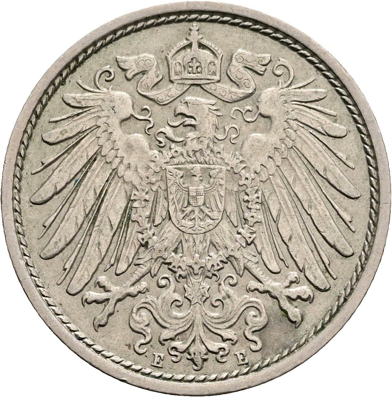 10 Pfennig 1909 E – Rückseite
