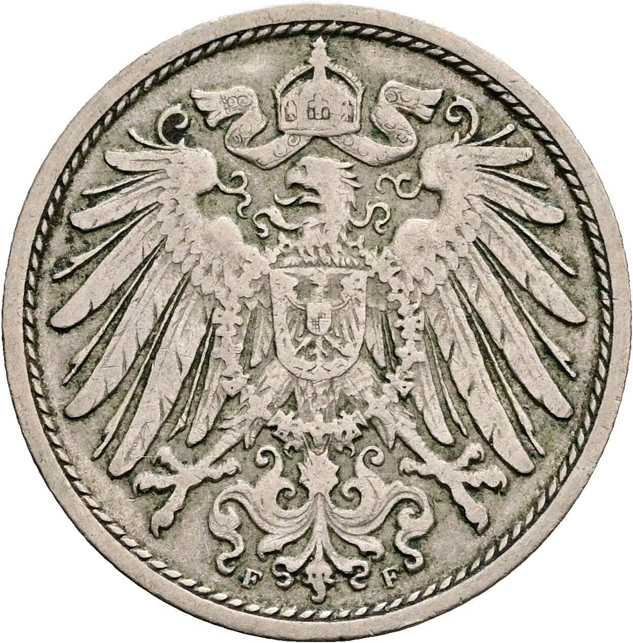 10 Pfennig 1906 F – Rückseite