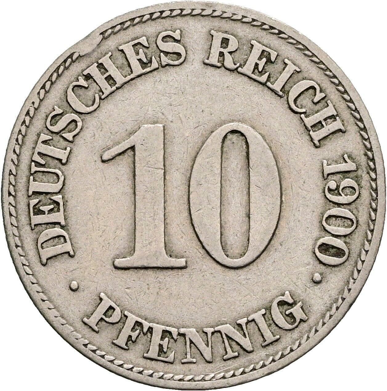 10 Pfennig 1900 E – Vorderseite