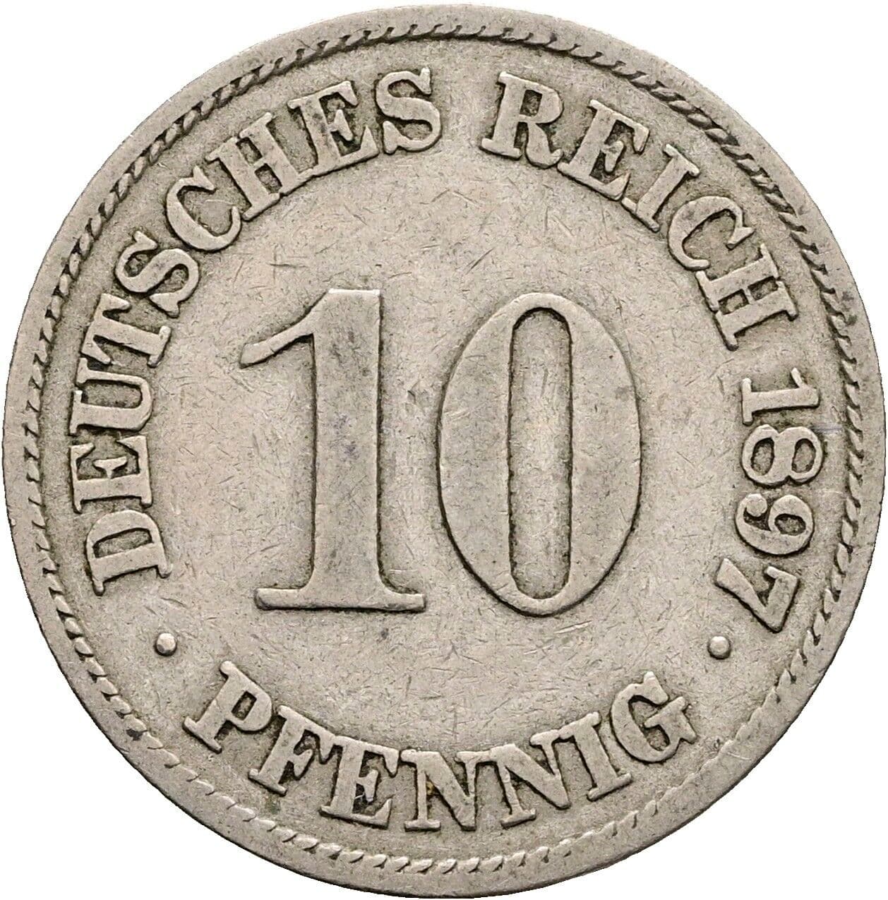 10 Pfennig 1897 A – Vorderseite