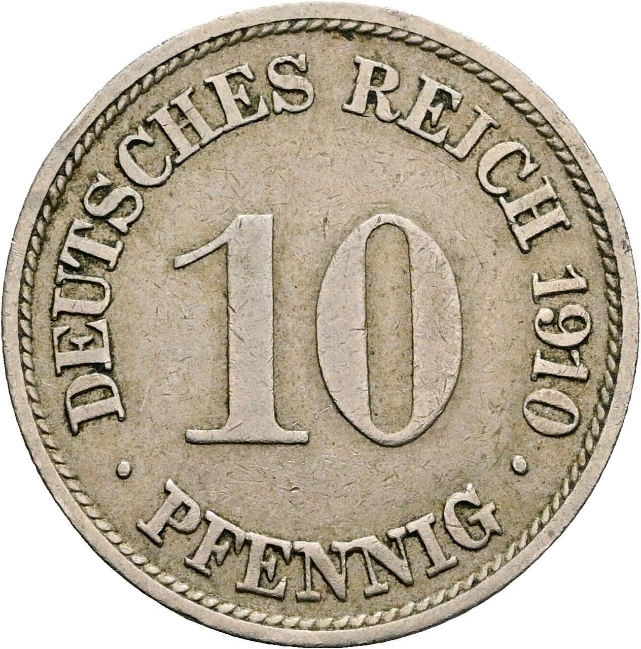 10 Pfennig 1910 G – Vorderseite