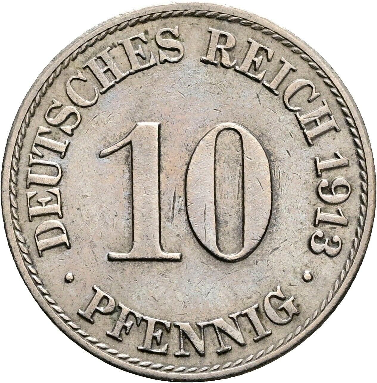 10 Pfennig 1913 A – Vorderseite