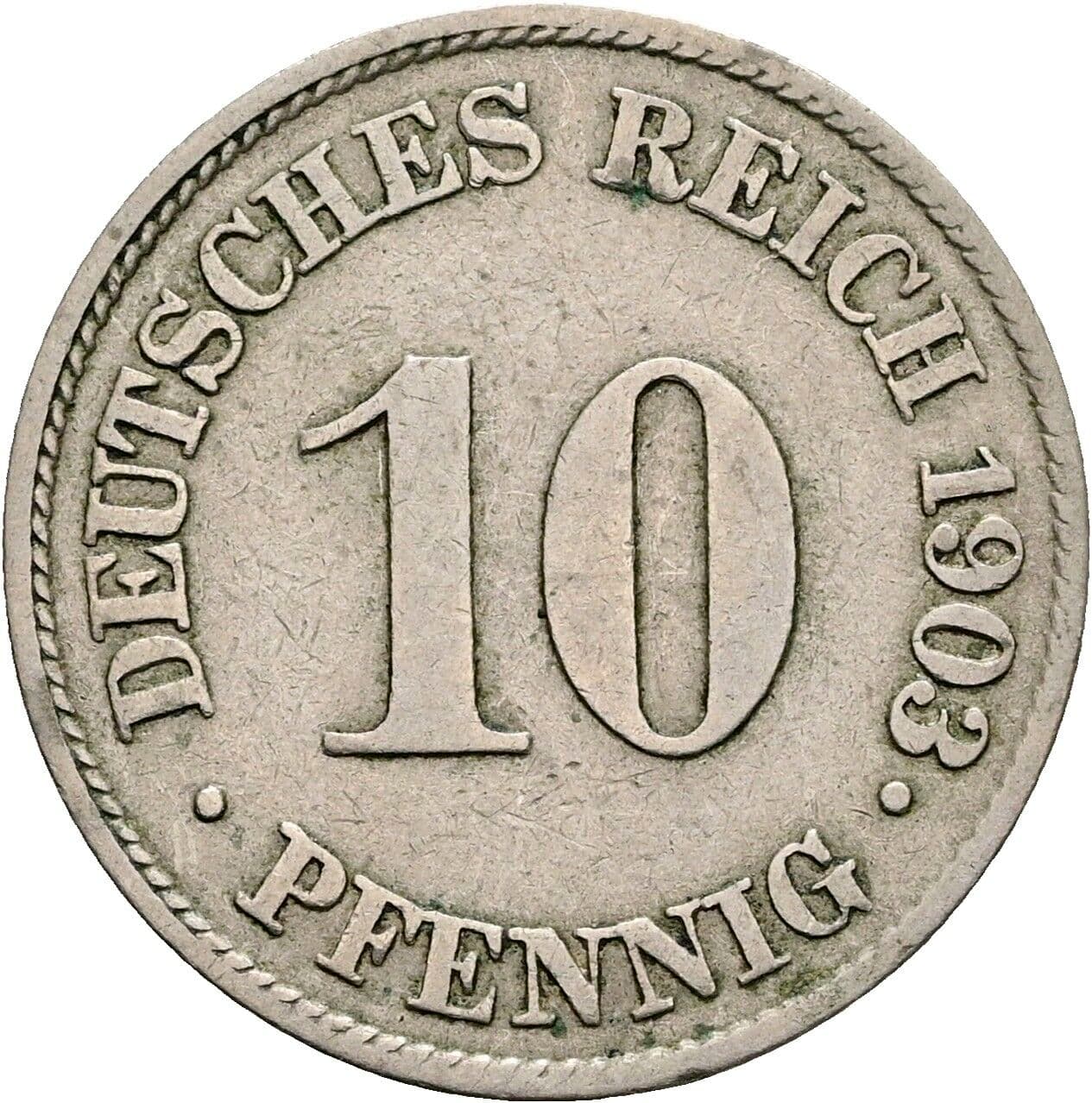 10 Pfennig 1903 J – Vorderseite