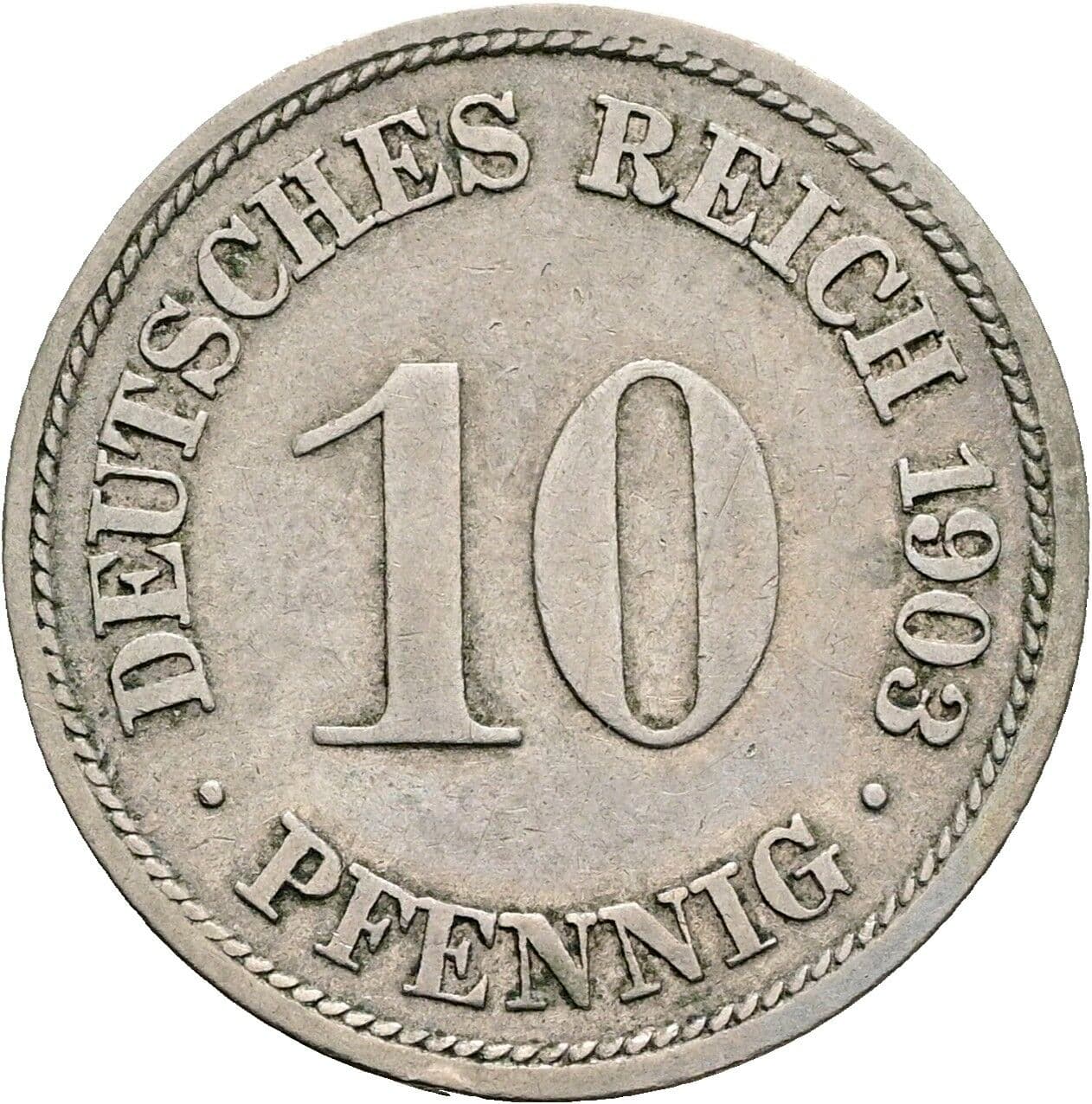 10 Pfennig 1903 F – Vorderseite